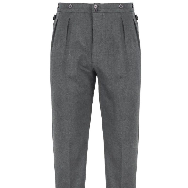 Revival 1940s 1950s Vintage Style Authentic Retro Edwin Trousers - Fossil Grey