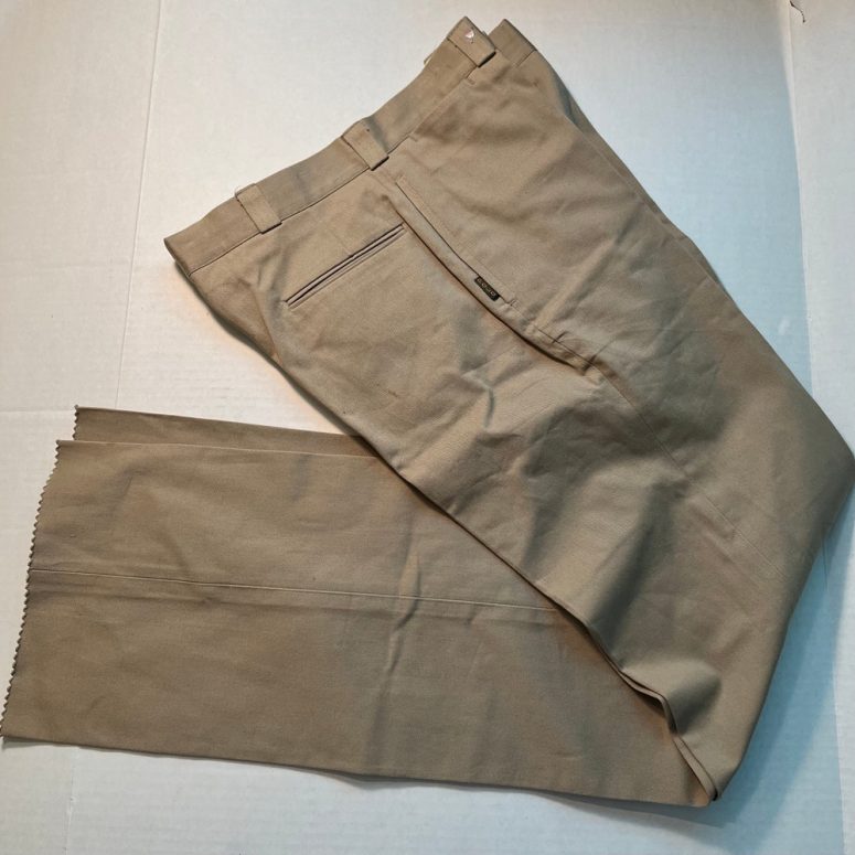 NEW Deadstock Polo Ralph Lauren Khakis 34" Pants Trousers TAN Talon Zipper Flat Front 1980s 80s Nos Chinos
