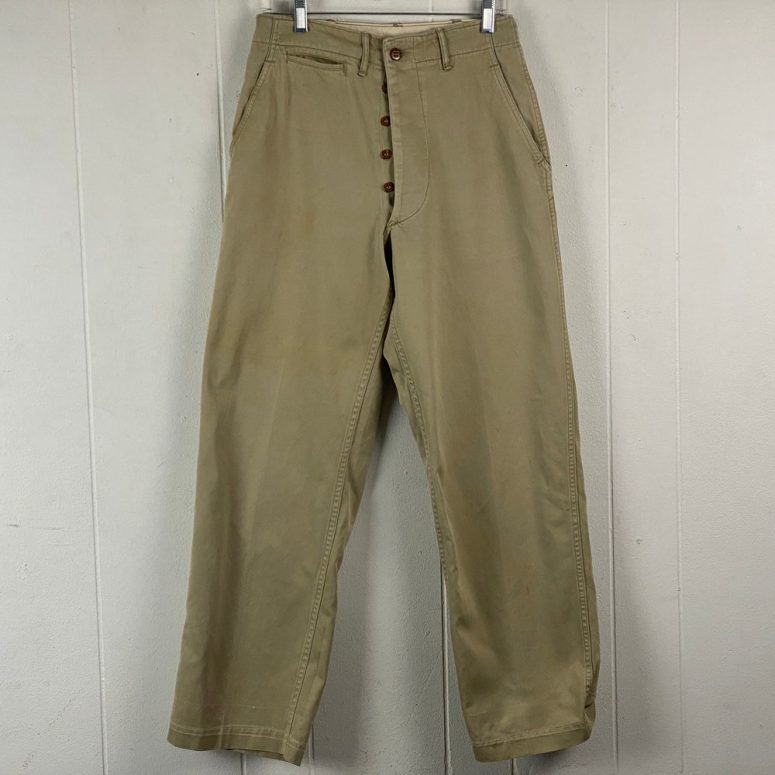 Vintage pants, 28" X 31",  1940s pants, high waisted pants, khaki pants, Army pants, military pants, khaki Chino's, WWII, vintage clothing