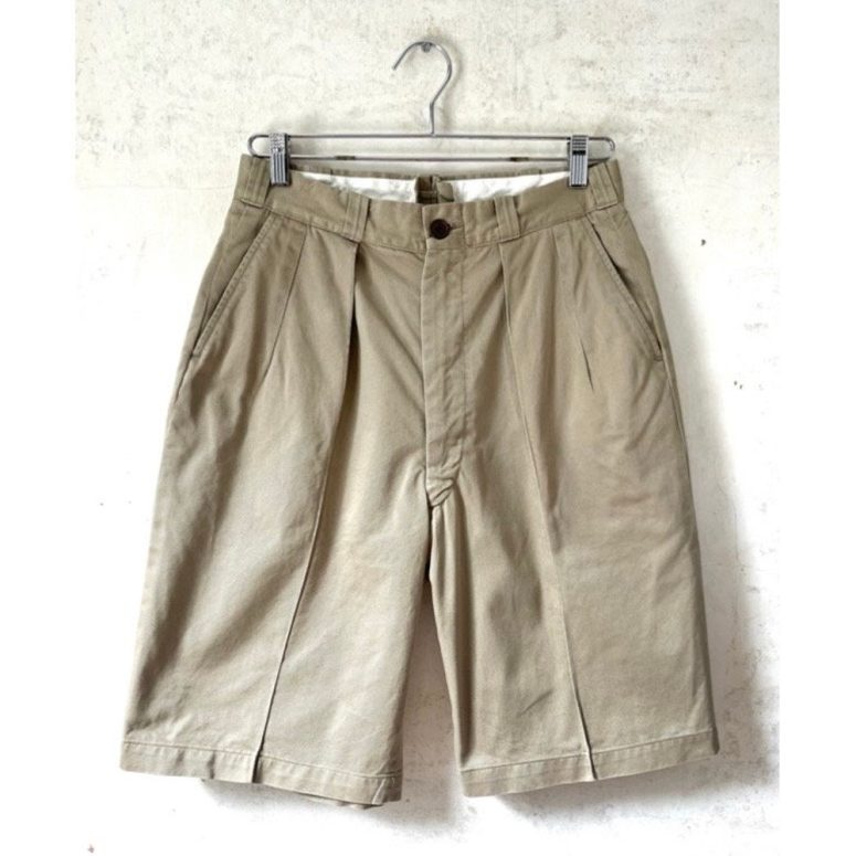 Vintage 50’s Army Military Pleated Khakis Chinos Shorts Trousers sz 28” Waist 10” Inseam Sm Md