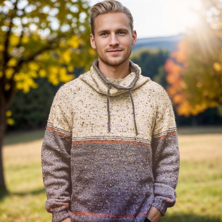 PDF Knitting Pattern,Men Sweater,Scandinavian,Sweater Pattern,Trendy Hoodie,Oversized Hoodie,Gift for Him,Gift for Men,Instant Download,pdf