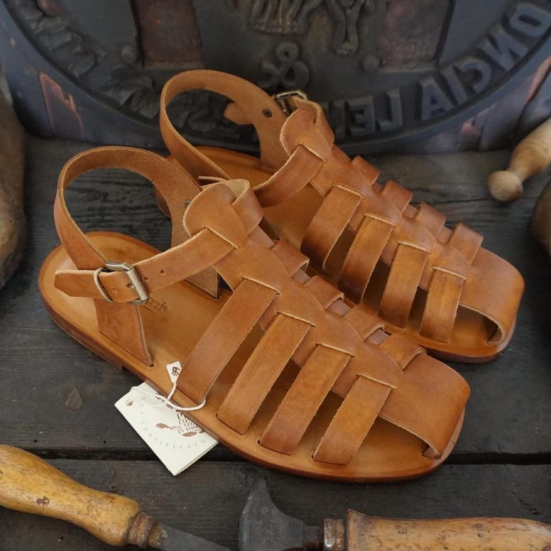Men's Gladiator Sandals in Flexible Leather, Mario Doni Genuine Leather Sandals, Customizable Men's Leather Sandal, Made in Italy