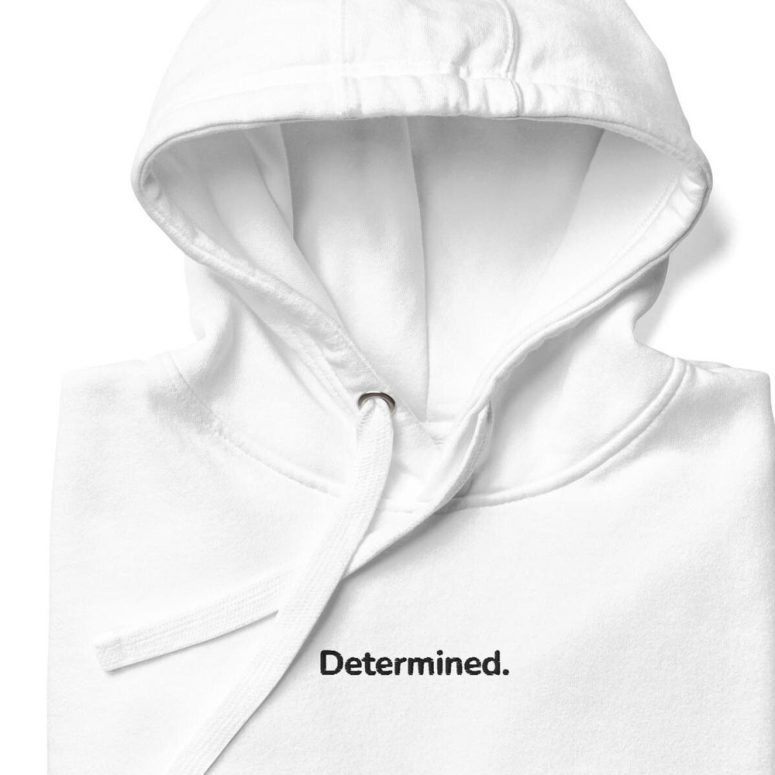 Determined Premium Cozy Hoodie Embroidered Minimalist Exclusive Wear Hoodie for Men for Women Trendy Hoodie. Determined Hoodie by Verbum.