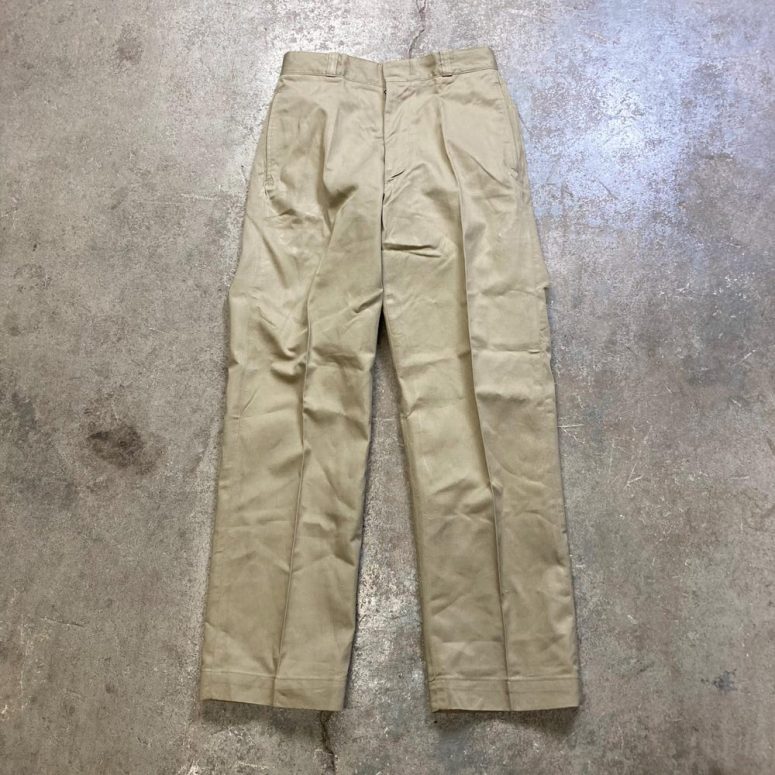 Vintage 1960s US Army 100% Cotton Khaki Chinos 28x29