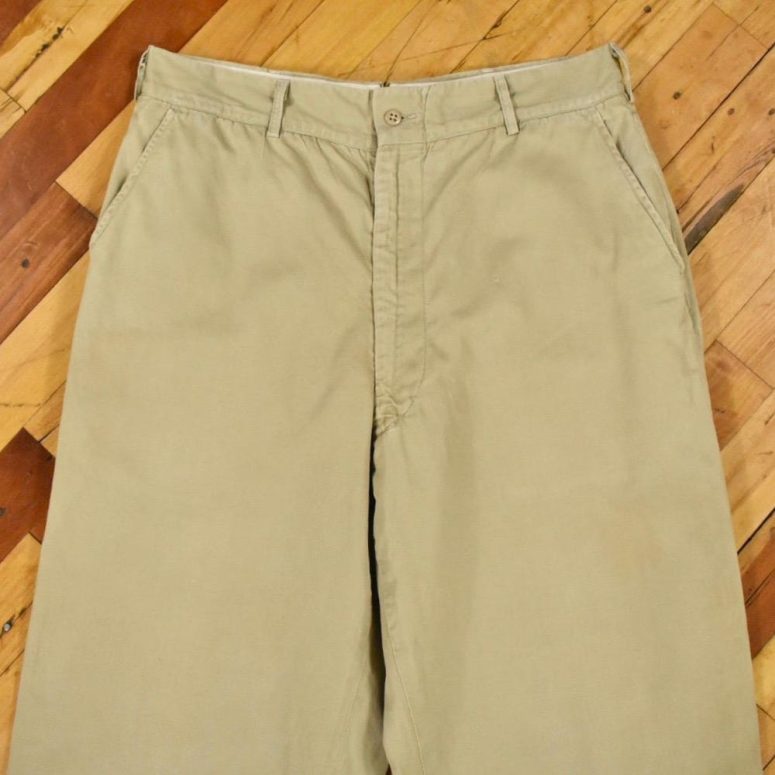 50s U.S. Air Force Khakis 34 x 30 Twill Pants Chinos Vintage Military