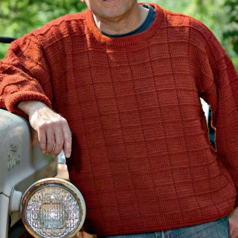 Kinitting Pattern, Mens Classic Aran Sweater Round Neck, Vintage Knitting Pattern, PDF Digital Download