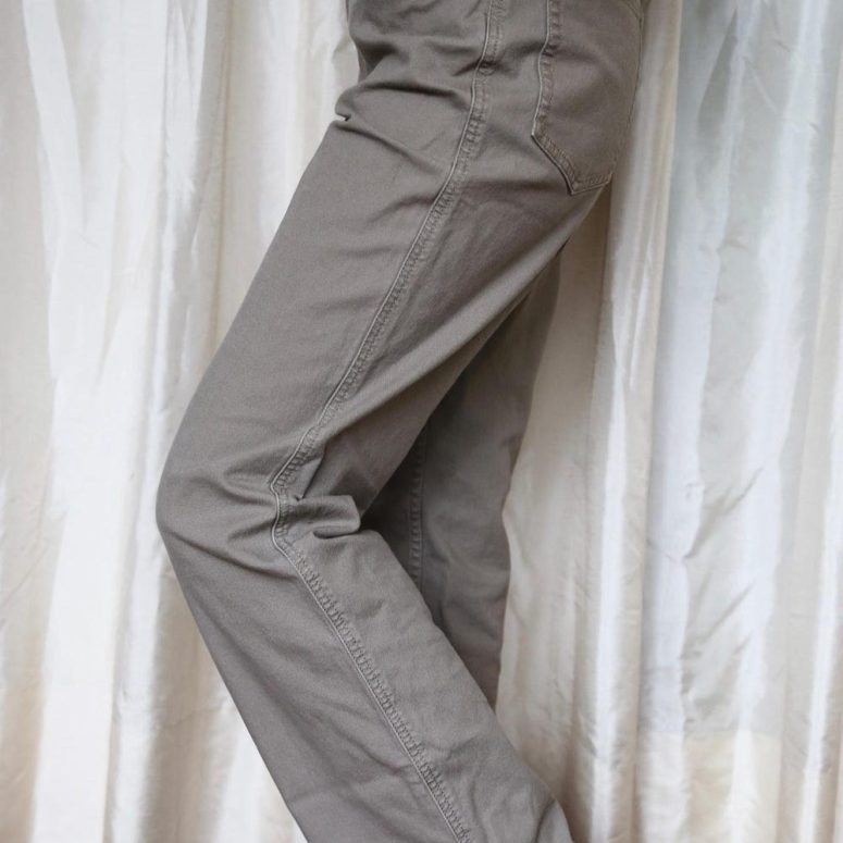 Chino beige khaki Pants pockets high waist straight leg vintage 4/6