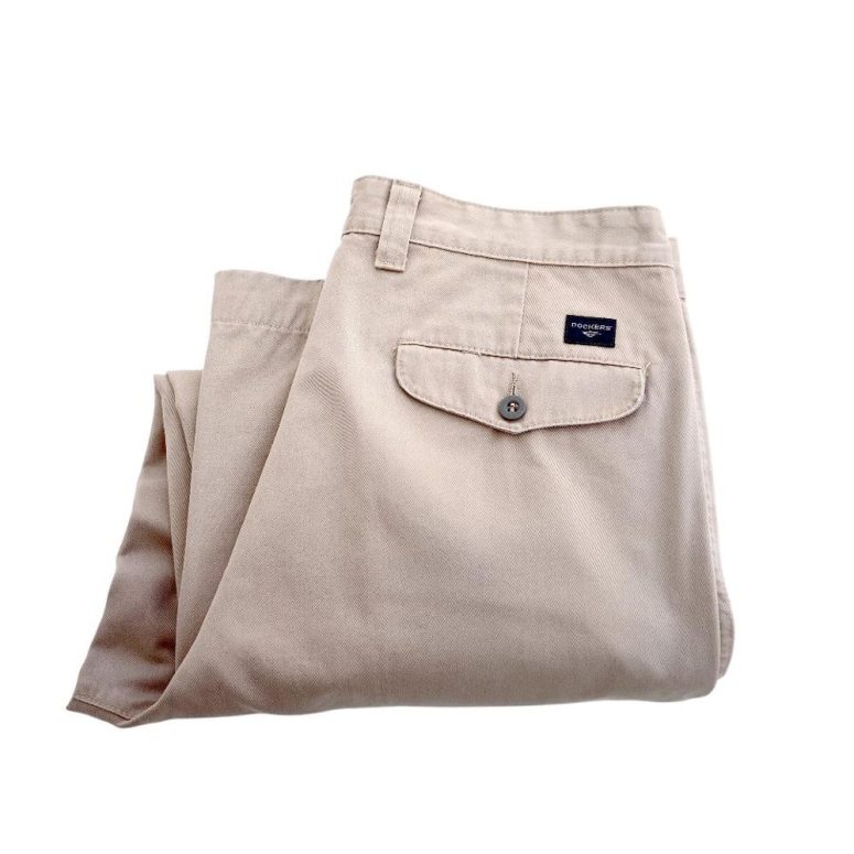 Vintage Dockers Khakis Men's Pants | Beige Workwear Chino Trousers, Skater Nerd Streetwear