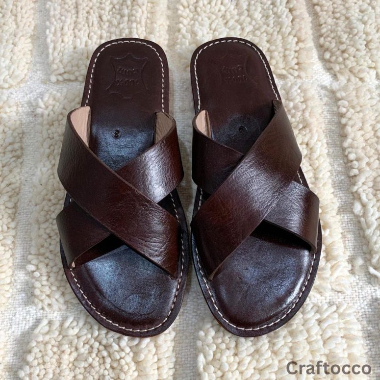 Handmade Leather Sandals Genuine Cowhide Thong Sandals Comfortable & Durable Custom Sizes Leather Sandals Moroccan Leather Sandals
