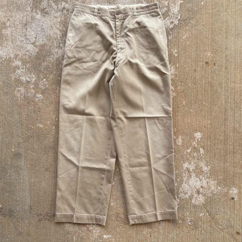 Vintage Vietnam War Era US Military Chino Khaki Trouser Pants