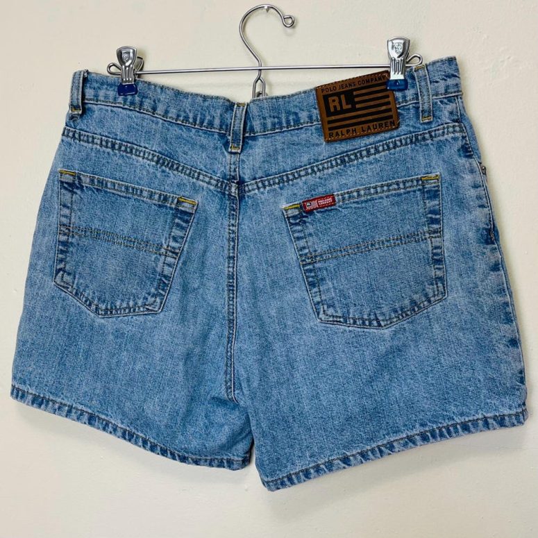 Ralph Lauren Vintage Y2K Mid Rise Pure Cotton Denim Shorts